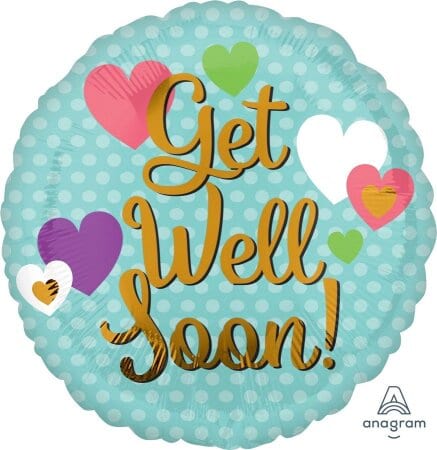 Get Well Soon with hearts