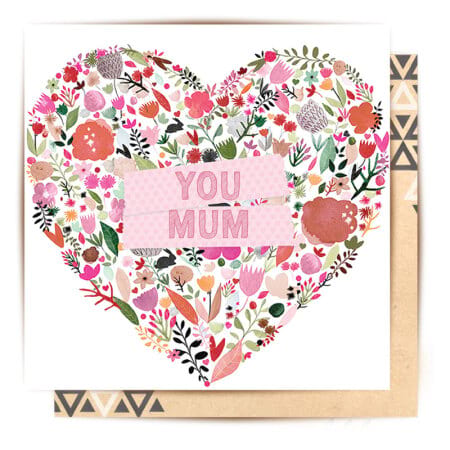 Love You Mum heart card